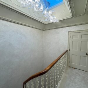Venetian plaster staircase finished in Cadoro style in Edinburgh -dcvenetianplaster.co.uk